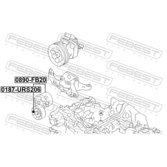 0890-FB20 - Belt Tensioner, v-ribbed belt 