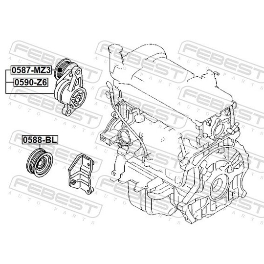 0590-Z6 - Belt Tensioner, v-ribbed belt 