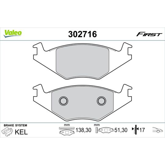 302716 - Piduriklotsi komplekt, ketaspidur 