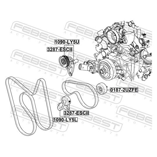 1090-LY5U - Belt Tensioner, v-ribbed belt 