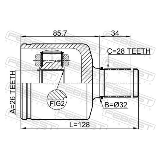 3211-ESCV - Ledsats, drivaxel 