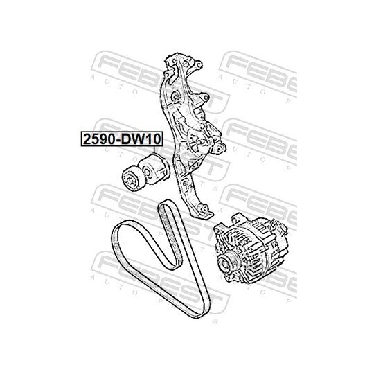 2590-DW10 - Belt Tensioner, v-ribbed belt 