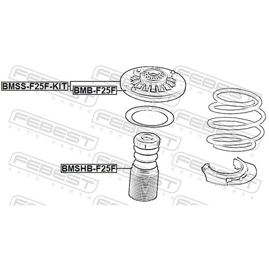 BMB-F25F - Anti-Friction Bearing, suspension strut support mounting 