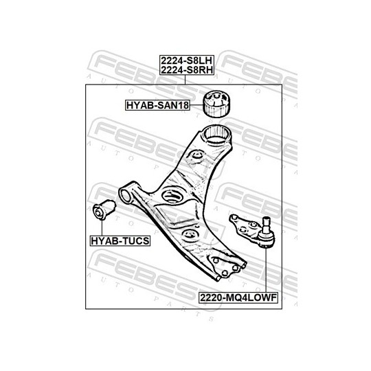 1224-S8LH - Track Control Arm 