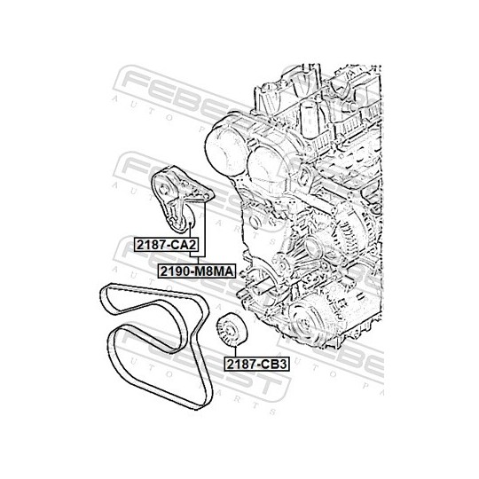 2190-M8MA - Belt Tensioner, v-ribbed belt 