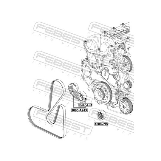 1890-A24X - Belt Tensioner, v-ribbed belt 