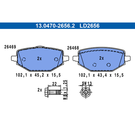 13.0470-2656.2 - Brake Pad Set, disc brake 