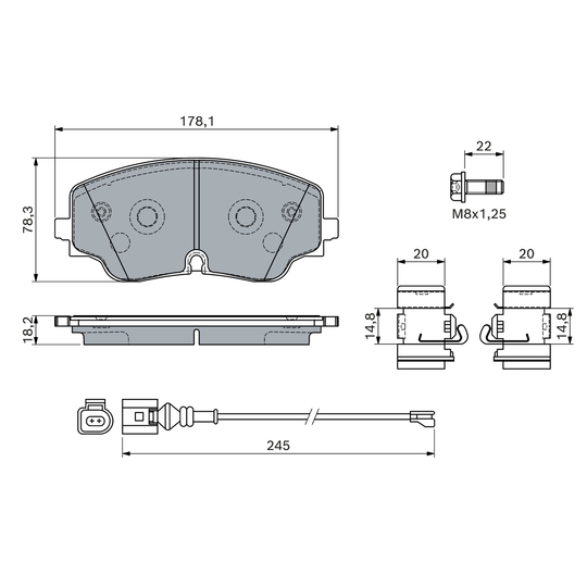 0 986 460 162 - Brake Pad Set, disc brake 