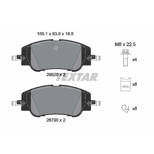 2662001 - Brake Pad Set, disc brake 