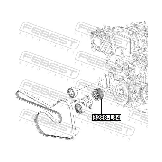 3288-L84 - Deflection/Guide Pulley, v-ribbed belt 