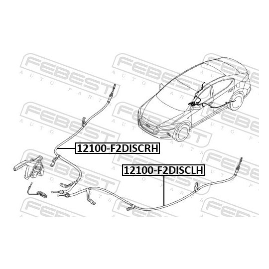 12100-F2DISCLH - Cable, parking brake 