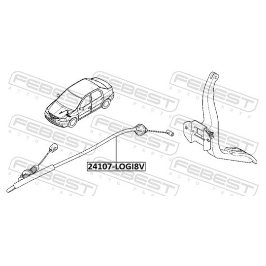 24107-LOGI8V - Accelerator Cable 