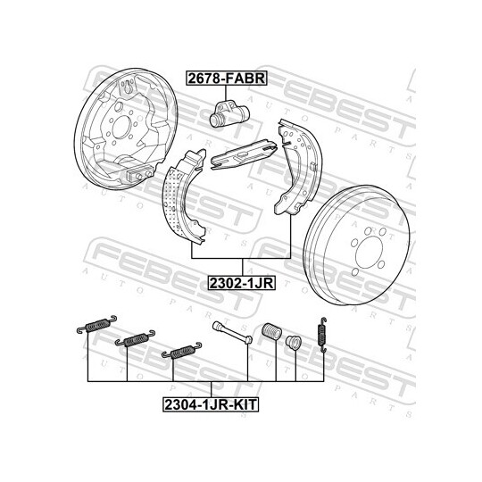 2304-1JR-KIT - Accessory Kit, parking brake shoes 