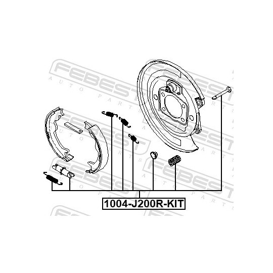 1004-J200R-KIT - Accessory Kit, parking brake shoes 