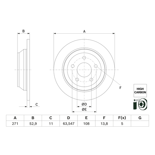 0 986 479 H55 - Brake Disc 