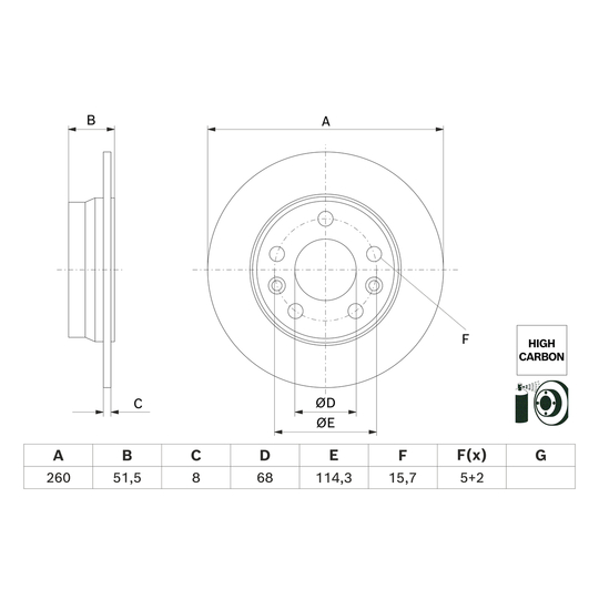 0 986 479 H61 - Brake Disc 