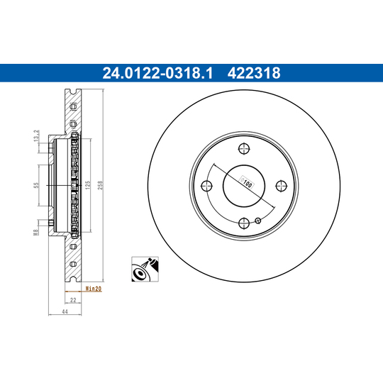 24.0122-0318.1 - Brake Disc 