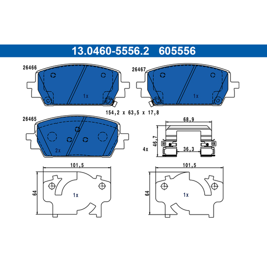 13.0460-5556.2 - Brake Pad Set, disc brake 