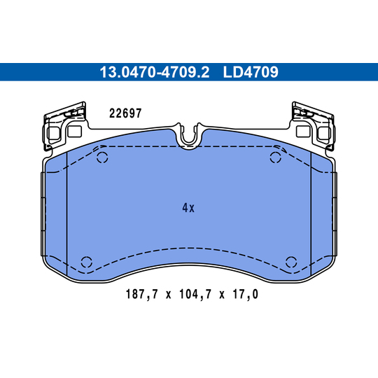 13.0470-4709.2 - Brake Pad Set, disc brake 