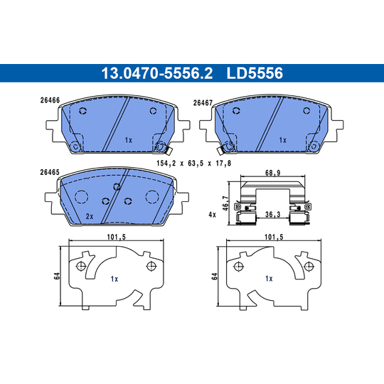 13.0470-5556.2 - Brake Pad Set, disc brake 