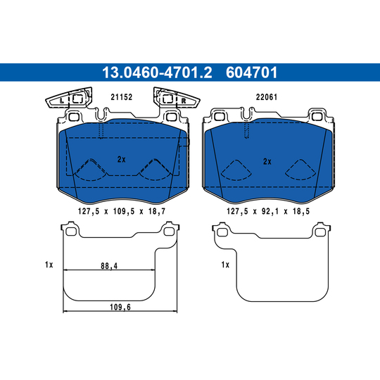 13.0460-4701.2 - Brake Pad Set, disc brake 