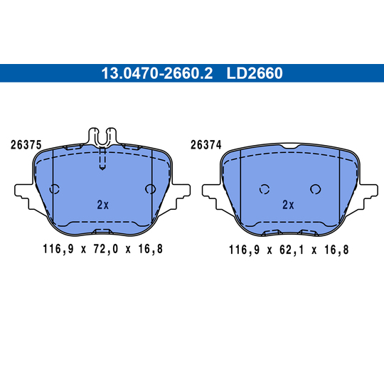 13.0470-2660.2 - Brake Pad Set, disc brake 