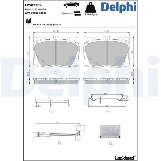 LP5071EV - Brake Pad Set, disc brake 