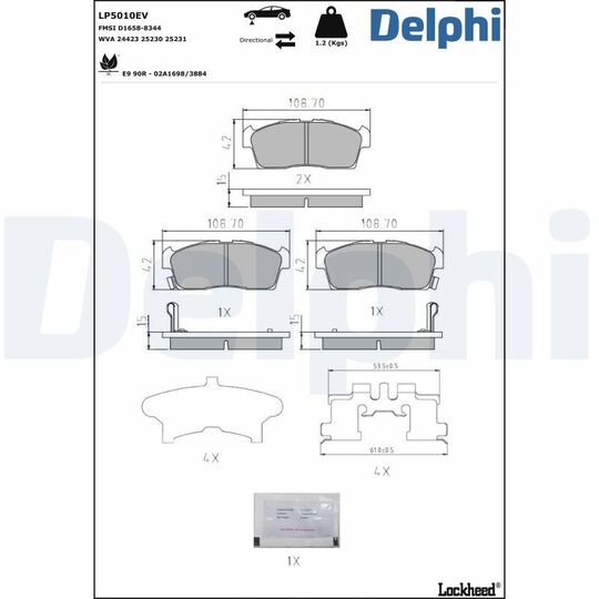 LP5010EV - Brake Pad Set, disc brake 