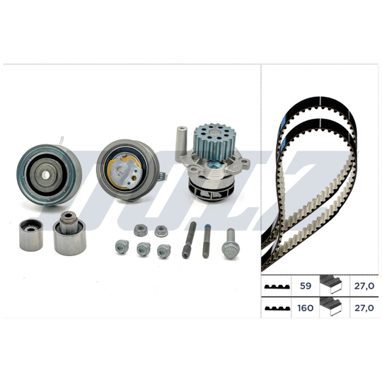 KD248 - Water Pump & Timing Belt Set 