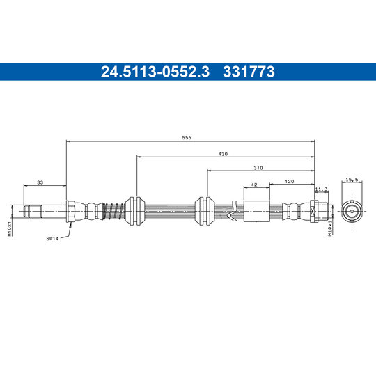 24.5113-0552.3 - Brake Hose 