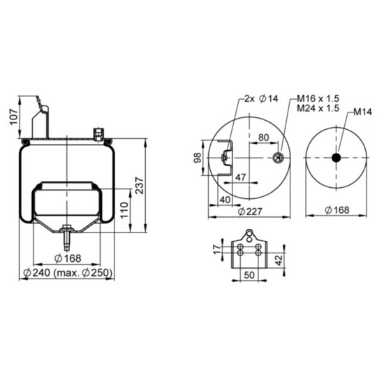 1 DF 17 C-1 - Bellow, air suspension 