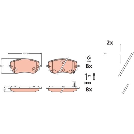 GDB2551 - Brake Pad Set, disc brake 