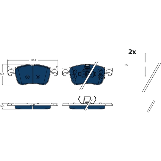 GDB2518BTE - Brake Pad Set, disc brake 