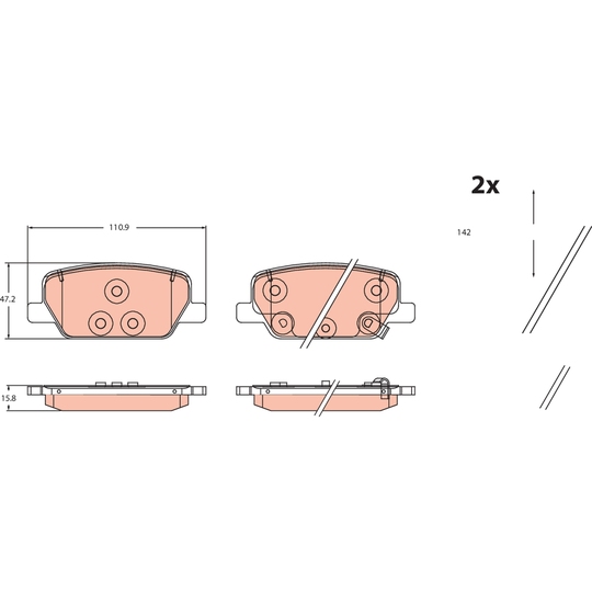 GDB2491 - Brake Pad Set, disc brake 