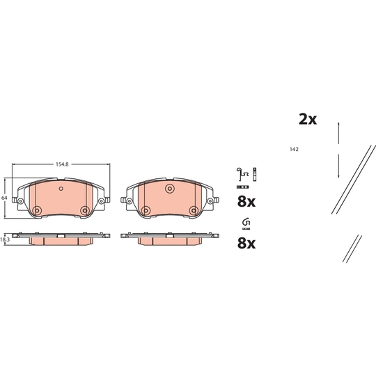 GDB2478 - Brake Pad Set, disc brake 