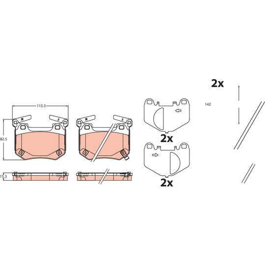 GDB2520 - Brake Pad Set, disc brake 