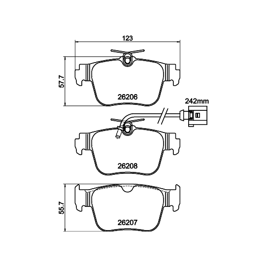 8DB 355 044-901 - Brake Pad Set, disc brake 