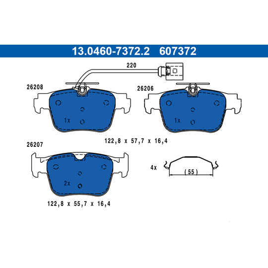 13.0460-7372.2 - Brake Pad Set, disc brake 