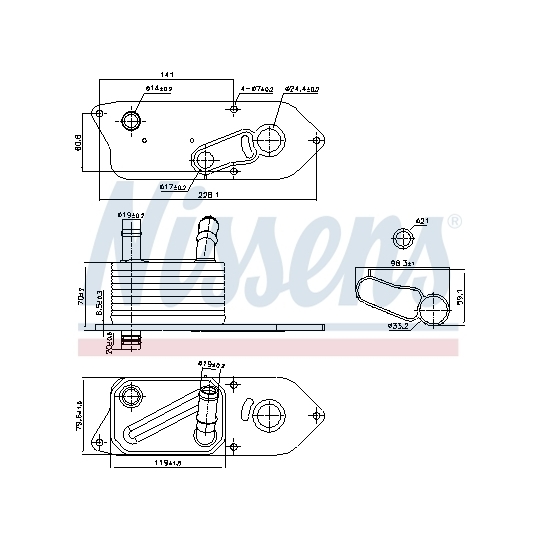 91543 - Oil Cooler, engine oil 