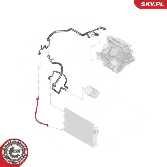 54SKV628 - Varibelttrycksledning, klimatanläggning 