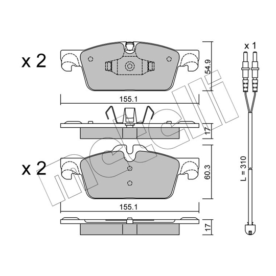 22-0916-0K - Brake Pad Set, disc brake 