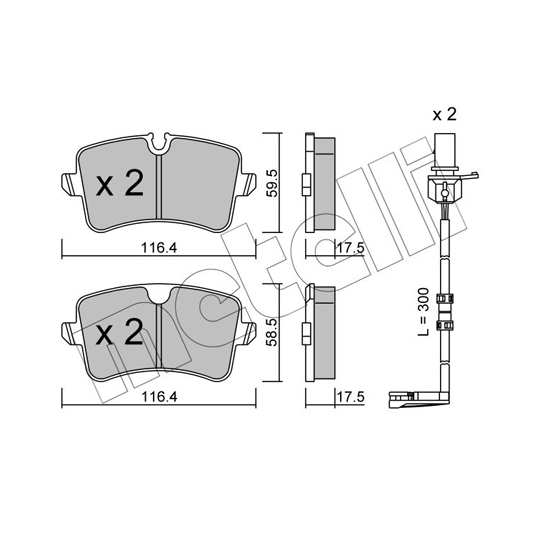 22-0955-1K - Brake Pad Set, disc brake 