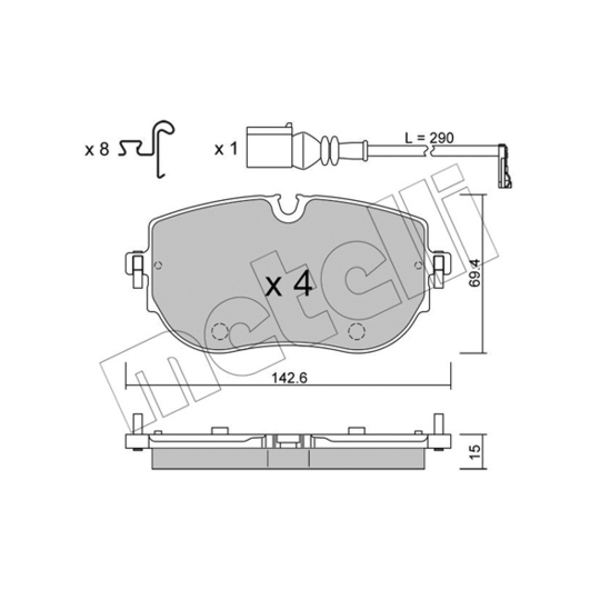 22-1319-0 - Brake Pad Set, disc brake 