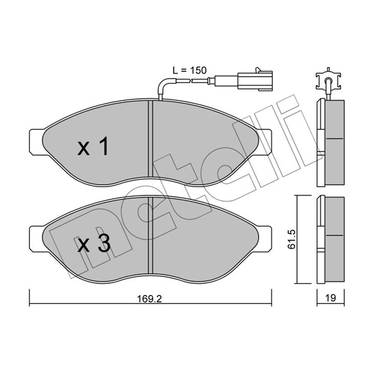 22-0708-0 - Brake Pad Set, disc brake 