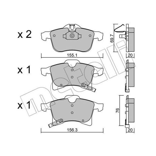 22-0539-0 - Brake Pad Set, disc brake 