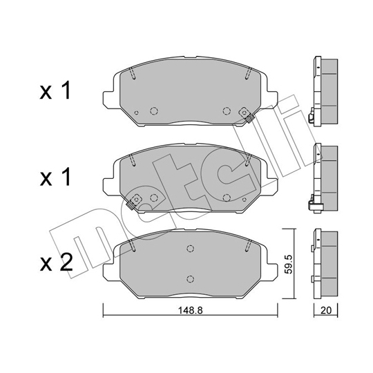 22-1163-0 - Brake Pad Set, disc brake 