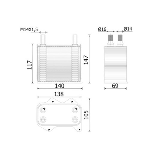 CLC 305 000S - Oil Cooler, engine oil 