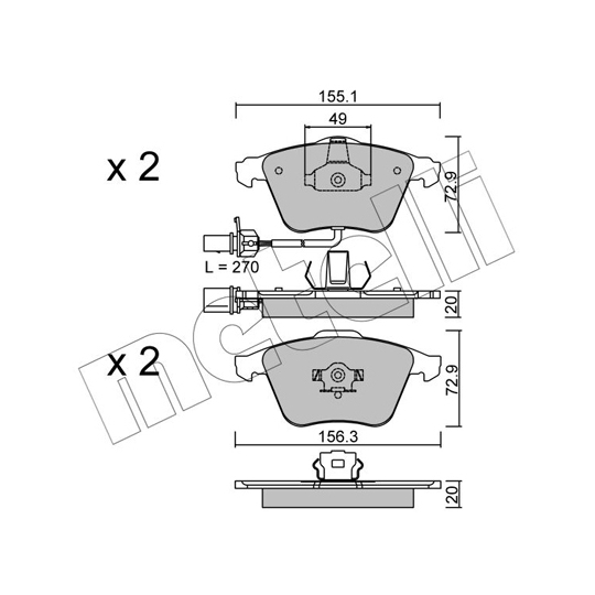 22-0549-1 - Brake Pad Set, disc brake 