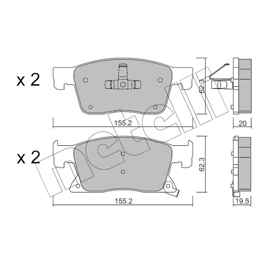 22-1115-0 - Brake Pad Set, disc brake 