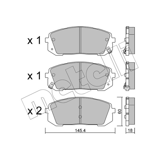 22-1298-0 - Brake Pad Set, disc brake 